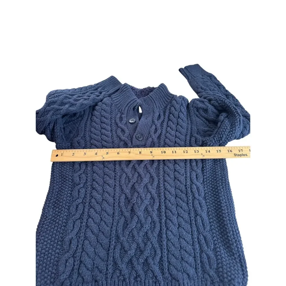 Gap Kids Boys Cable-Knit Mockneck Sweater Blue Size M (8)